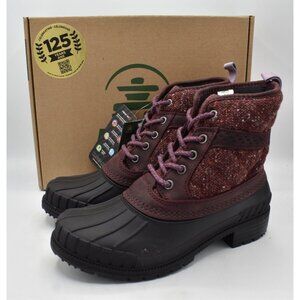 Kamik Duck Boots‎ Women 7 Burgundy NEW Sienna Mid 2 Waterproof Leather Flannel